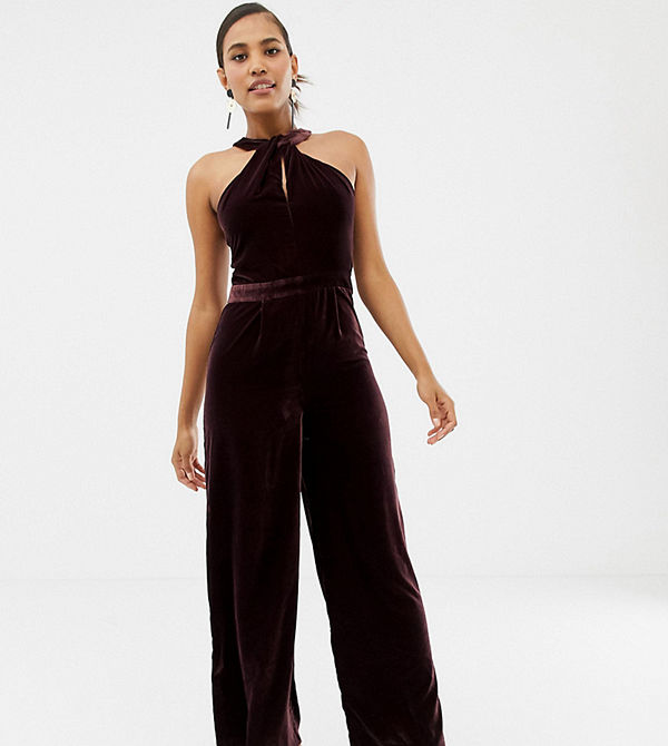 Oasis Vinröd jumpsuit med vriden design Purples