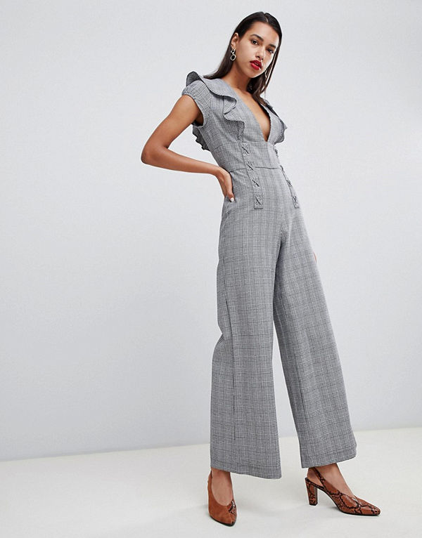 Current Air Rutig jumpsuit Svart