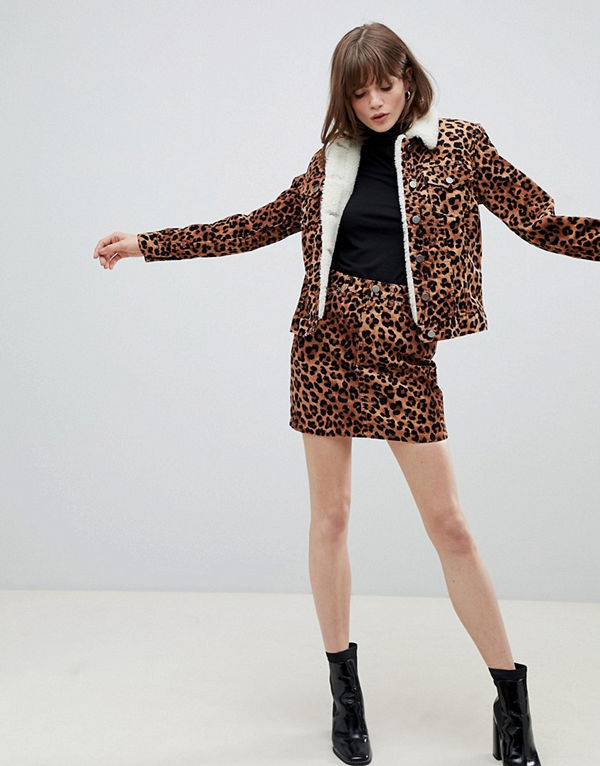 ASOS DESIGN Leopardmönstrad kjol i manschester