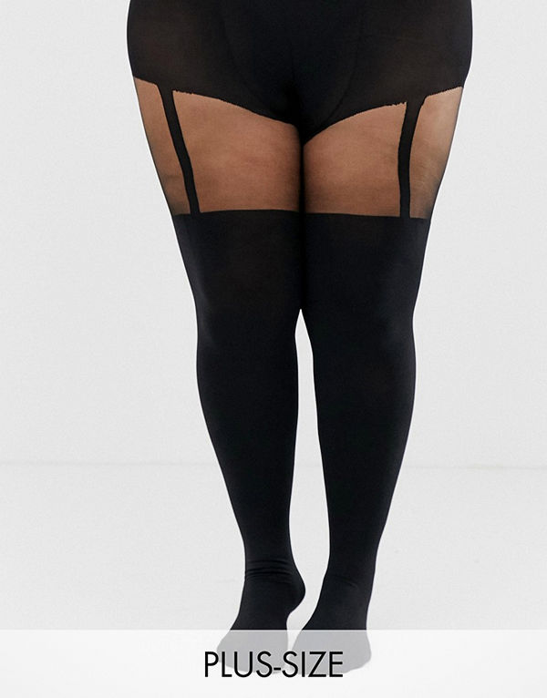 Pretty Polly Curve Svarta strumpebandstights