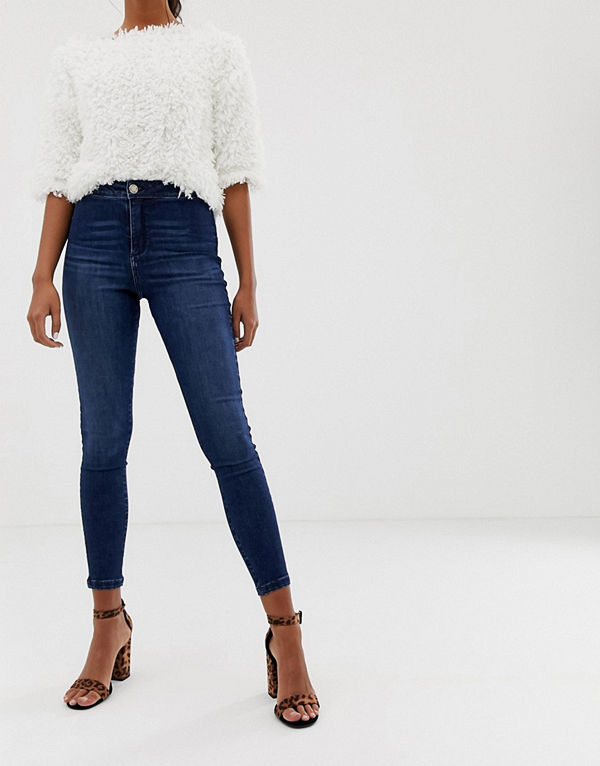 Miss Selfridge Steffi Skinny jeans Mörk färg