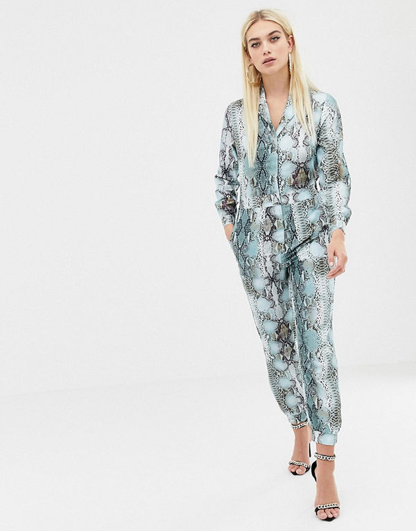 ASOS DESIGN Ormskinnsmönstrad overall