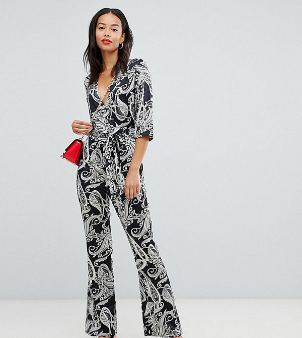 Parisian Tall Paisleymönstrad jumpsuit Svart