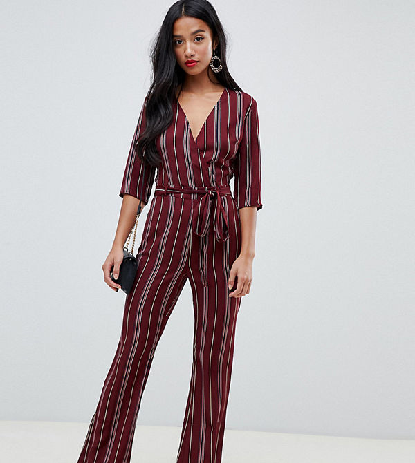 Parisian Petite Randig jumpsuit Vin