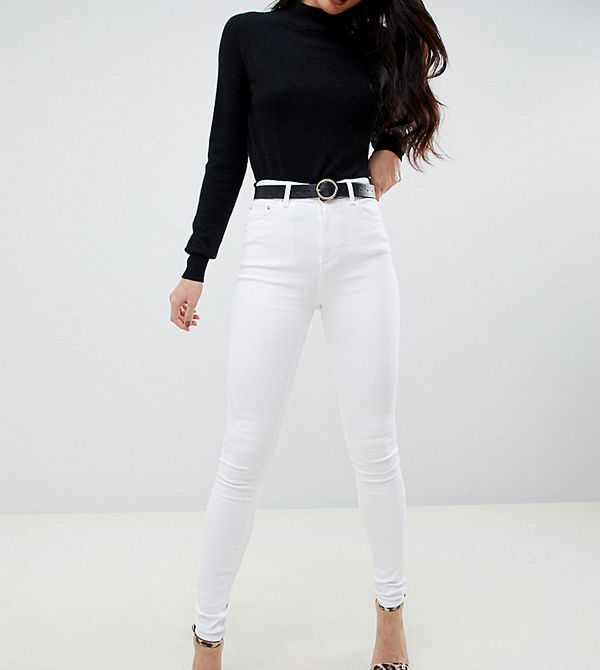 Asos Tall Ridley Vita skinny jeans med hög midja