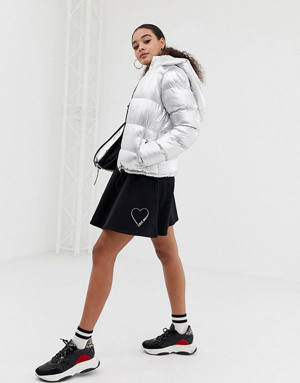 Love Moschino Skaterklänning med glittrigt märke