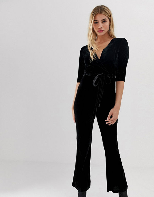 Parisian Jumpsuit i sammet med skärp
