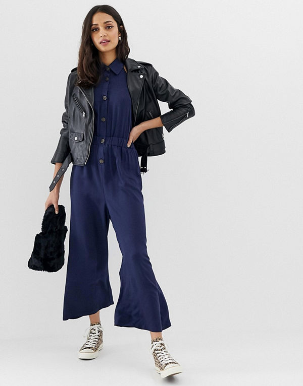 ASOS DESIGN Jumpsuit med knappar framtill
