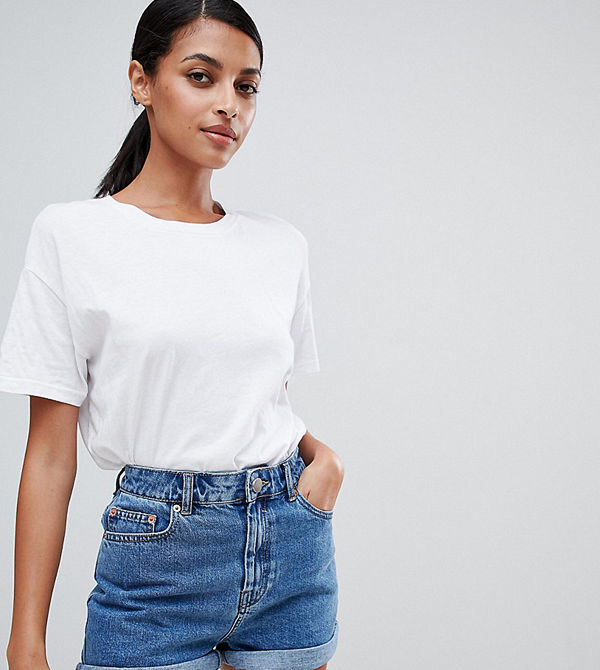 ASOS DESIGN Ritson Blå jeansshorts i "mom shorts"-modell