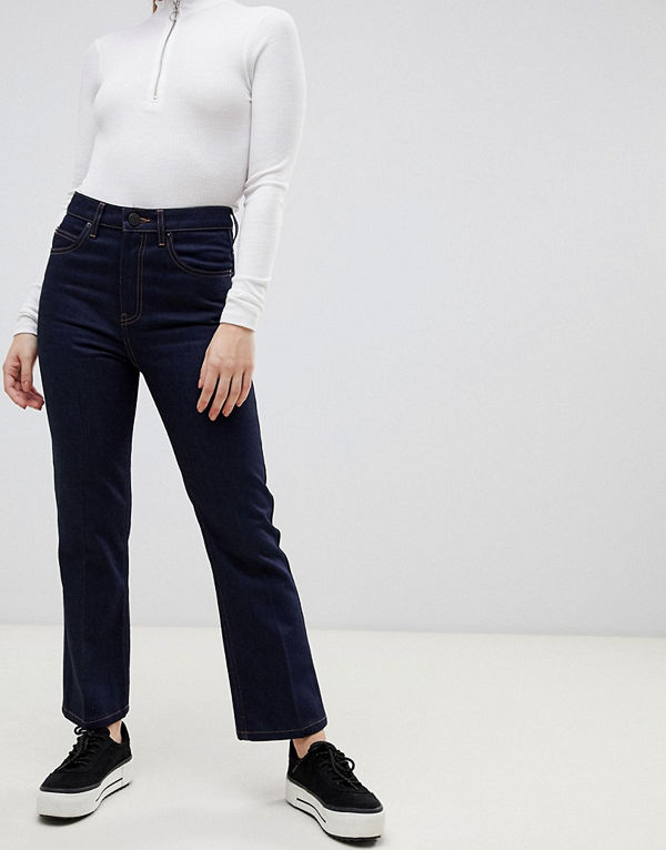 ASOS DESIGN Recycled Egerton Indigoblå ankellånga flare jeans Indigo