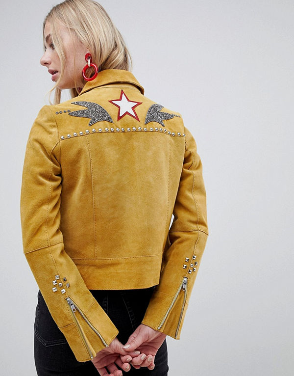 Muubaa Cowboyinspirerad mockajacka Mustard senapsgul