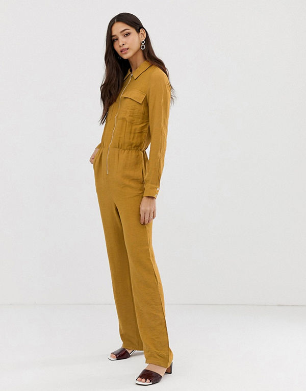 Vila Jumpsuit i arbetarmodell Camel