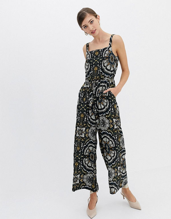 Closet London Closet Blommig jumpsuit med vida ben