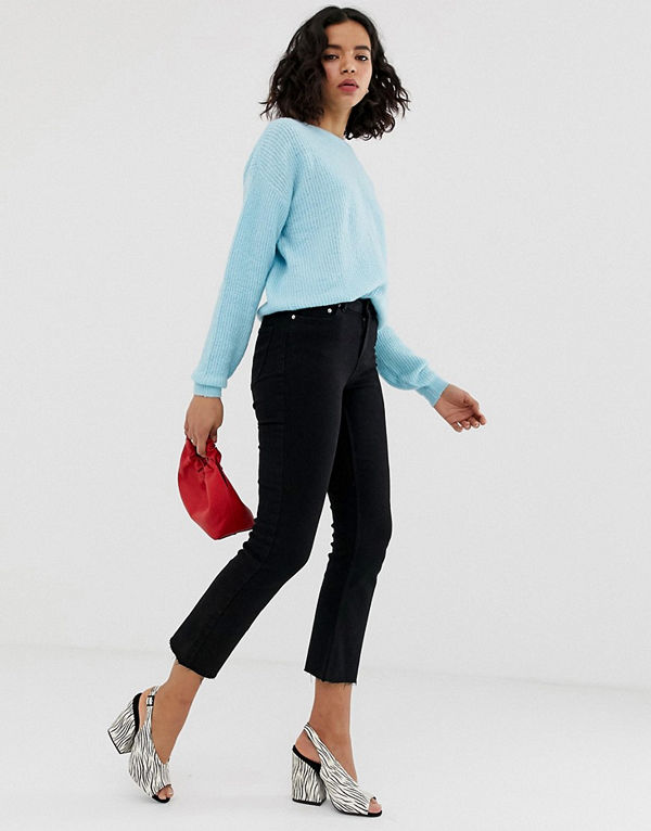 Vero Moda Flare jeans med råskuren fåll