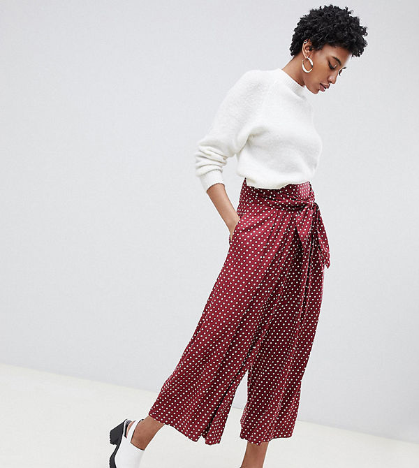 Asos Tall Prickiga culotte-byxor Rostfärgat
