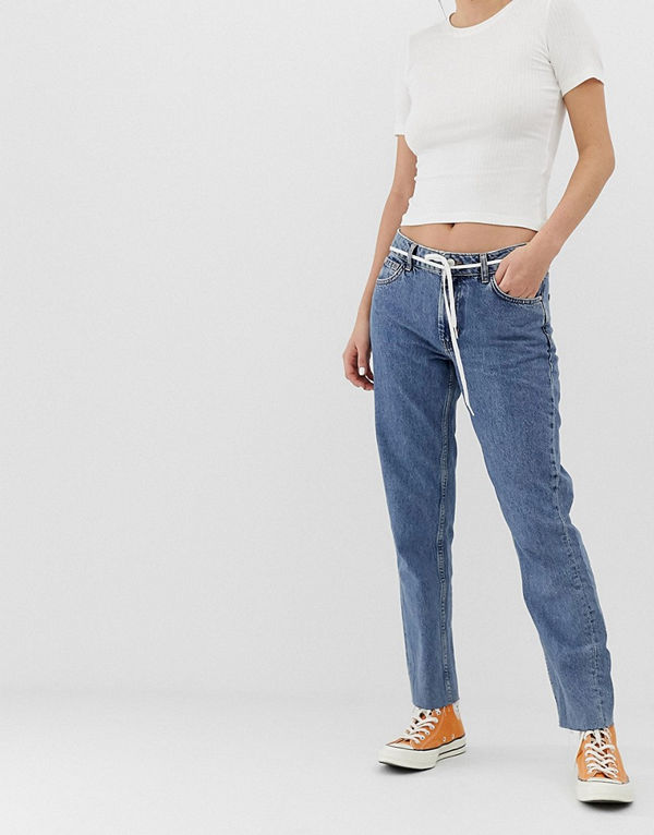 Pimkie Stentvättade medelhöga jeans Blå