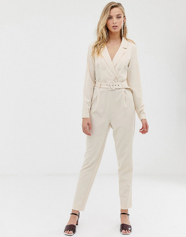 Vila Figursydd jumpsuit i arbetarstil