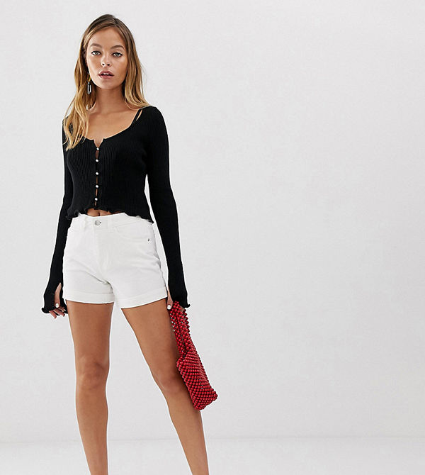 Vero Moda Petite Vita mom shorts med hög midja