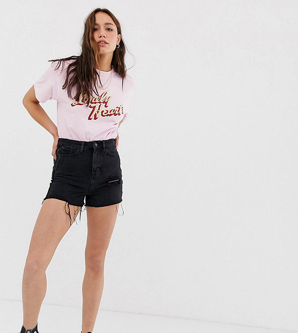 New Look Tall Svarta momshorts