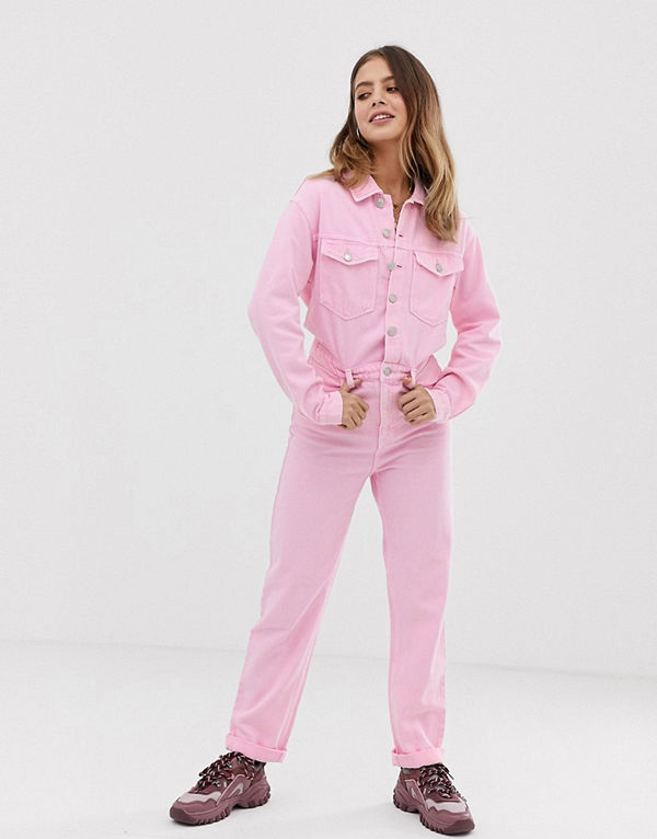 Bershka Rosa overall i denim