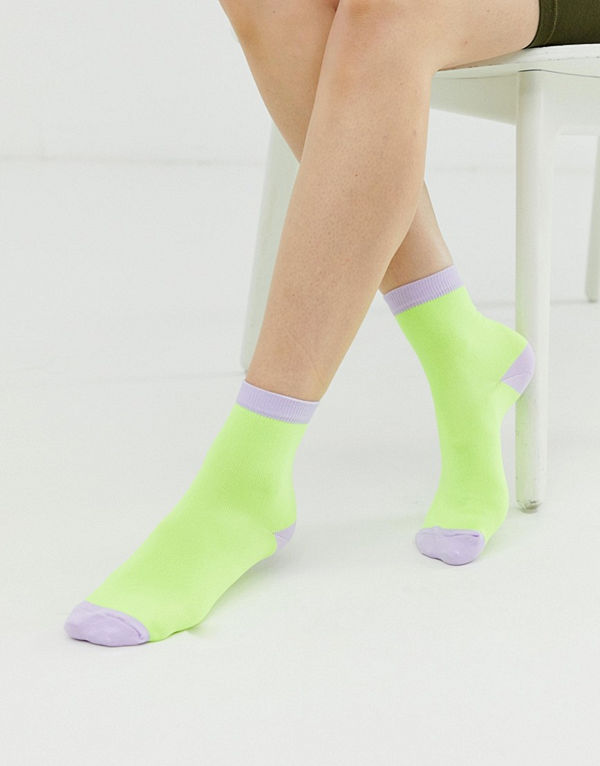 ASOS DESIGN Blockfärgade ankelstrumpor