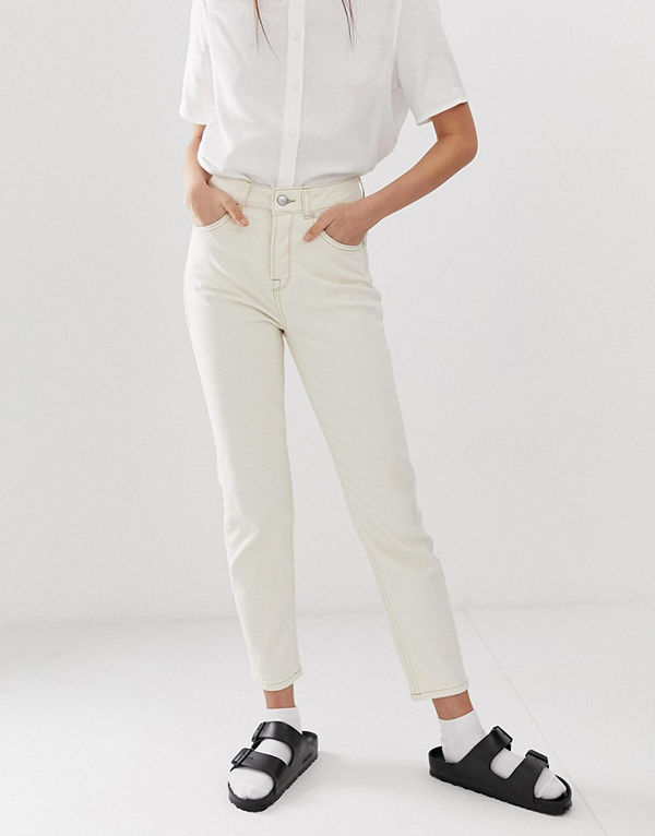 Selected Femme Gräddvita mom jeans