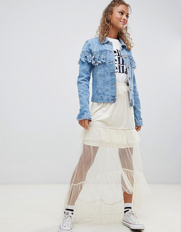 Glamorous Maxikjol i mesh