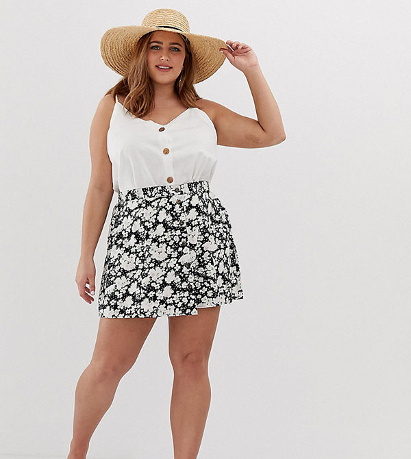 ASOS Curve Minikjol med knappar framtill och suddigt