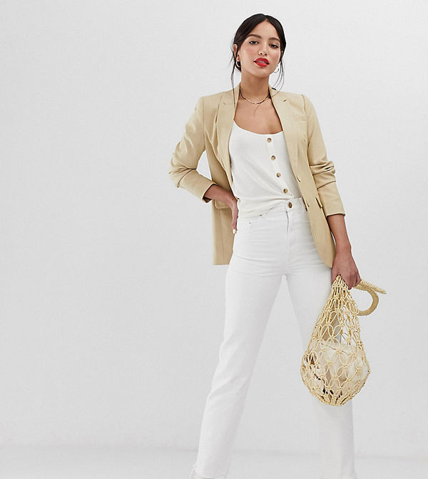 Asos Tall Florence Authentic Benvita straight jeans Kritvit