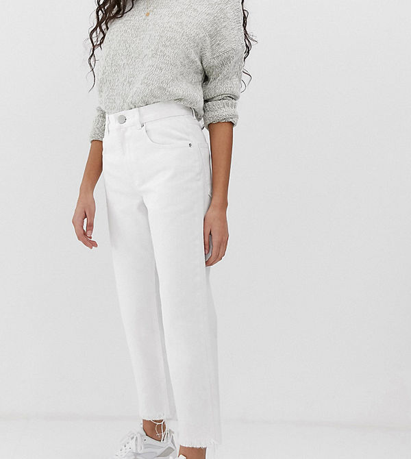 ASOS Petite Florence Naturvita straight leg jeans Kritvit