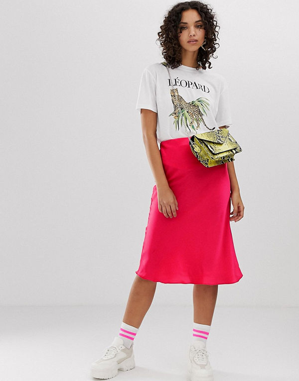River Island Klarrosa midikjol