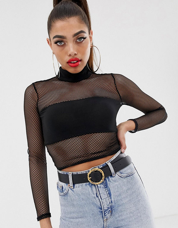 ASOS DESIGN Nättopp med hög ringning