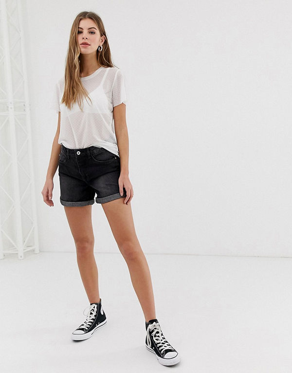 Only Dana Jeansshorts med uppvikt nederkant