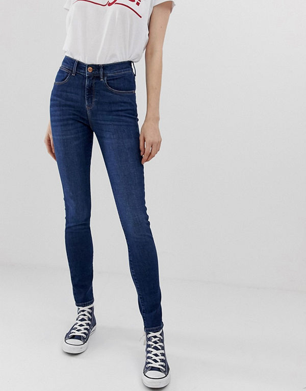 Wrangler Skinny jeans med hög midja Blue pike