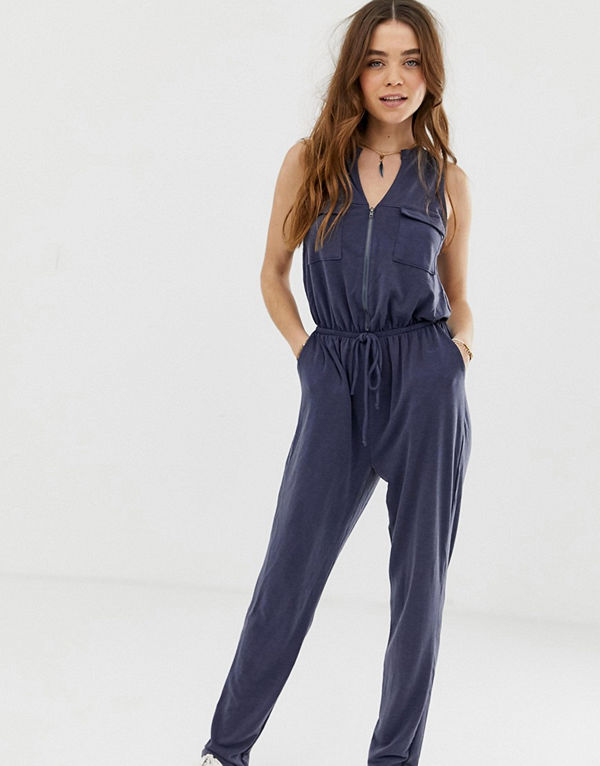 Gilli Jumpsuit med dragkedja framtill Denim