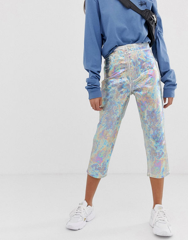 ASOS DESIGN Farleigh Vita slim mom jeans med ankellånga ben