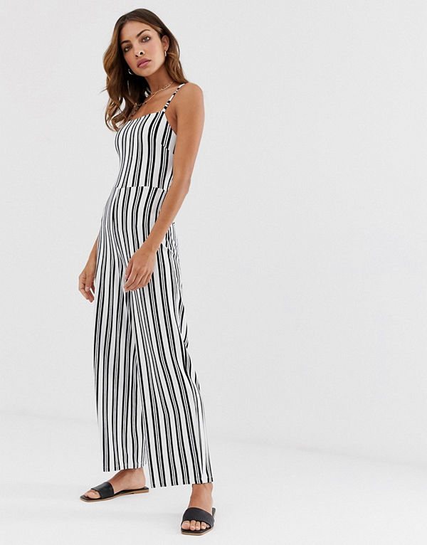 Stradivarius Randig jumpsuit med rosett