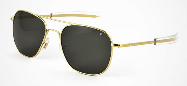 American Optical AO Original Pilot, polariserade, guld, 52mm-57mm