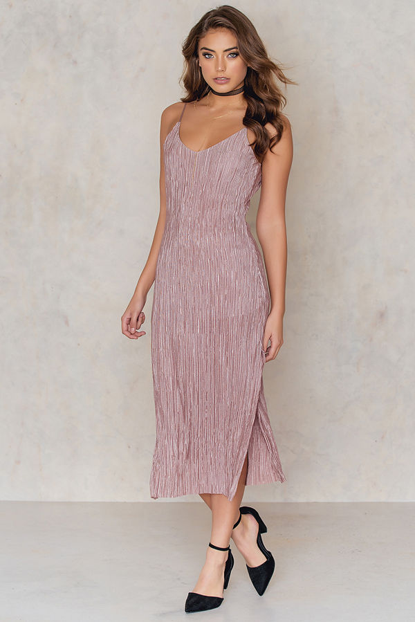 Glamorous Plisse Midi Dress