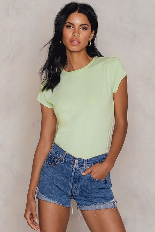 NA-KD Basic Raw Edge Tee