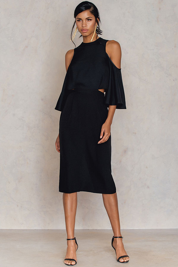NA-KD Cut Out Tied Neck Dress - Festklänningar