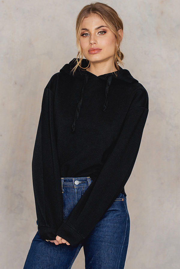 NA-KD Basic Basic Hoodie svart