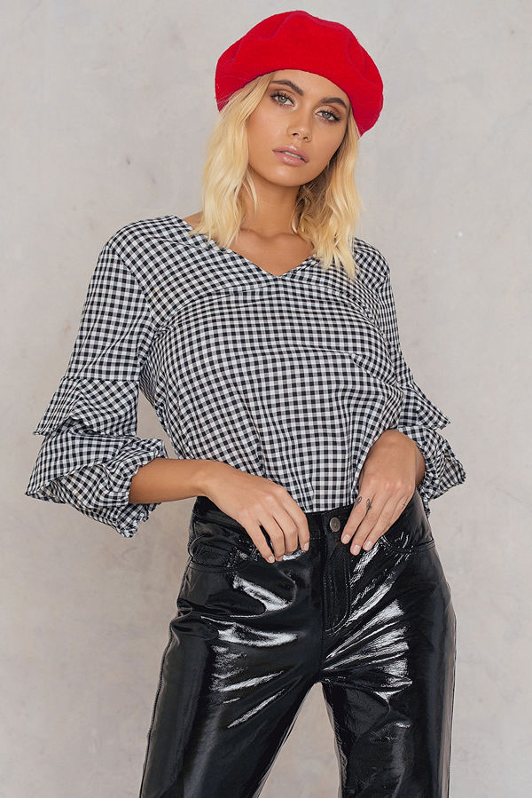 Trendyol Gingham Ruffle Blouse