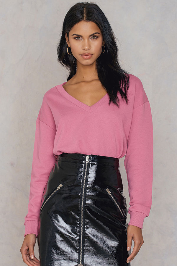 NA-KD Basic V-neck Basic Sweater