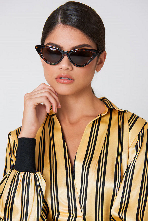 NA-KD Accessories Pointy Cat Eye Sunglasses brun