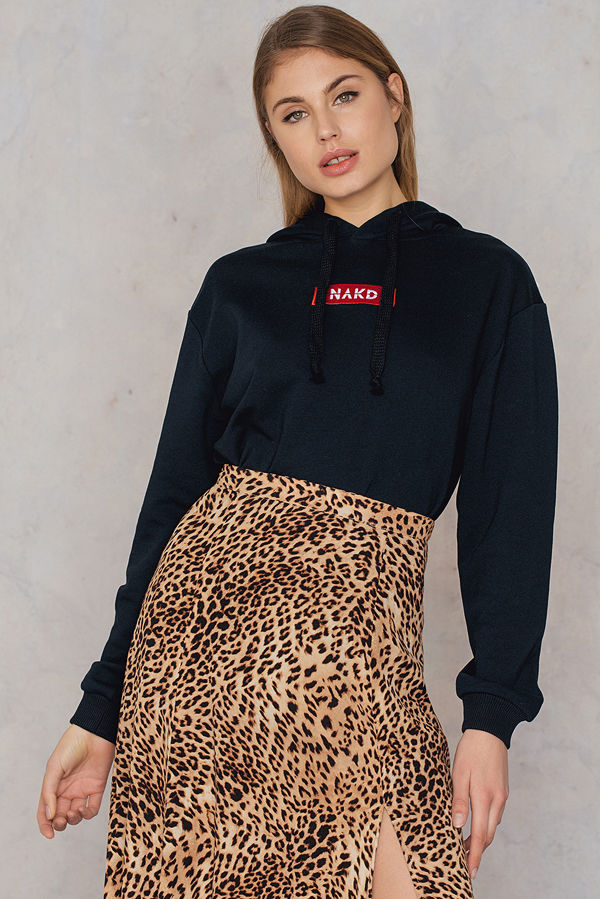 NA-KD NA-KD Logo Hoodie svart