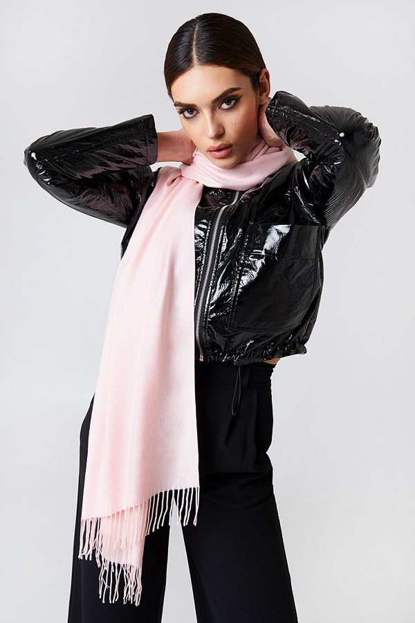 NA-KD Accessories Woven Scarf rosa