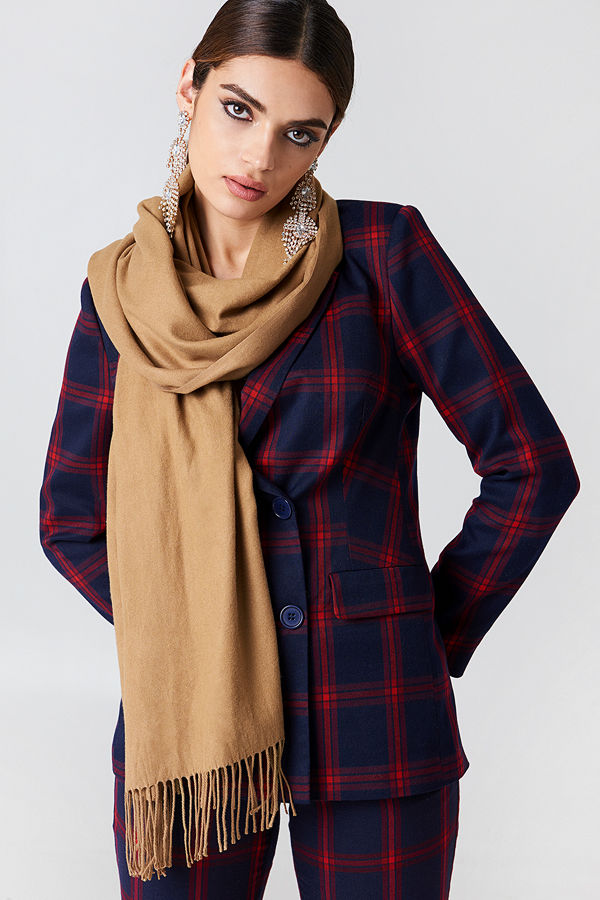 NA-KD Accessories Woven Scarf brun