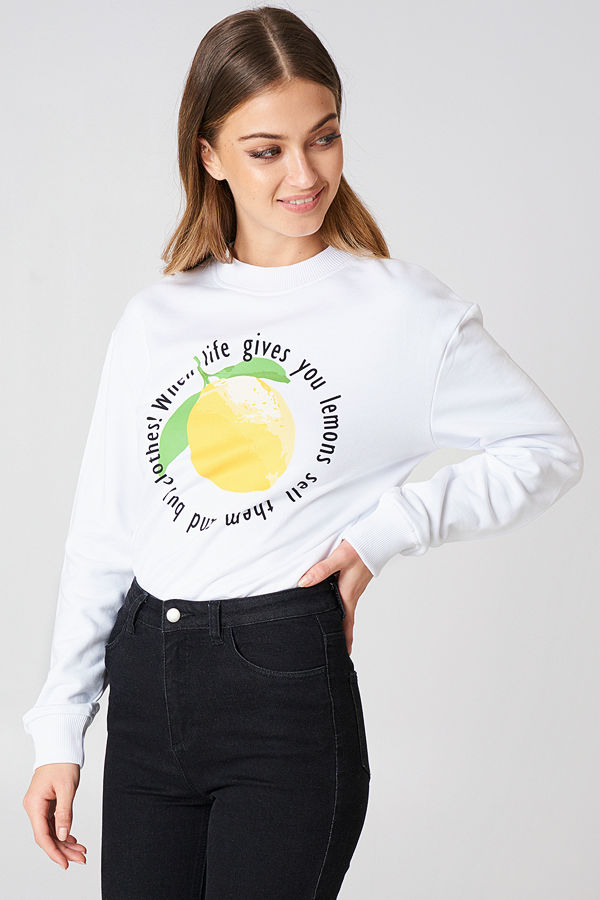 Rut & Circle Lemon Sweatshirt vit