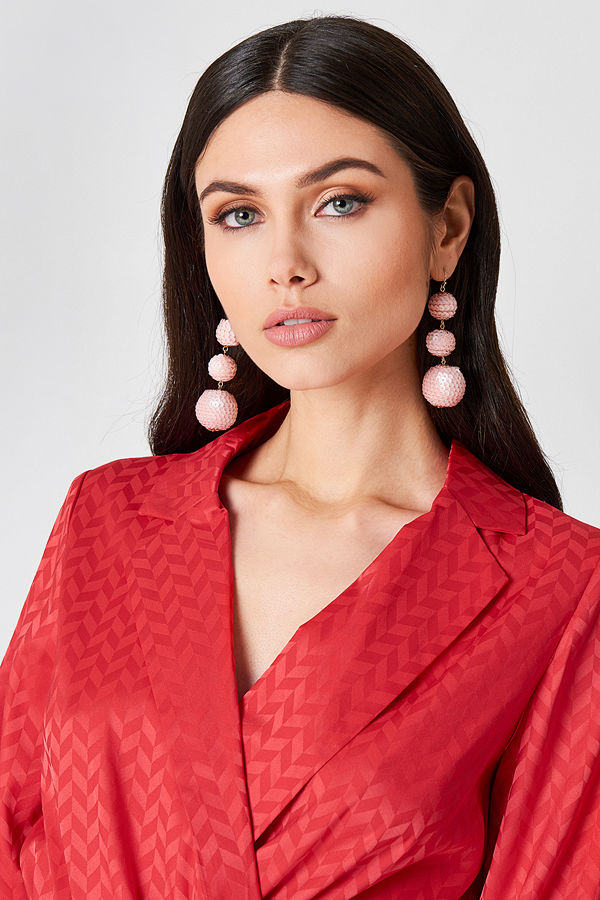 NA-KD Party Sequin Triple Globe Drop Earrings - Smycken
